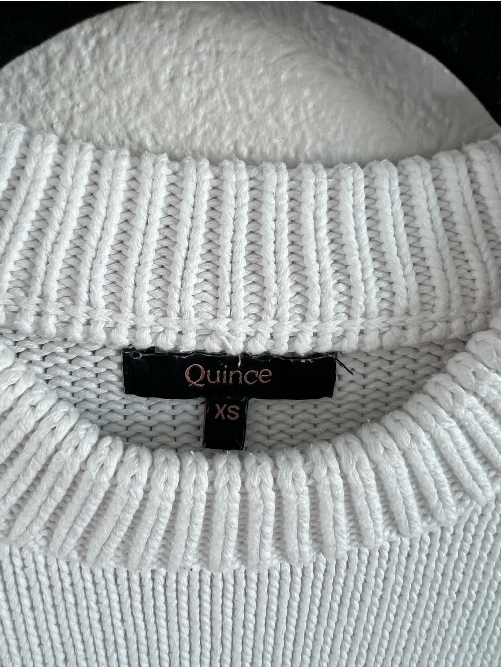 Quince Women's 100% Organic Cotton Striped Crew Sweater Ivory Black - Picture 3 of 7